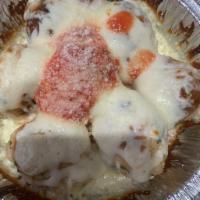 Baked Ziti with Meatballs · Meatballs marinara sauce mozzarella cheese ricotta cheese 