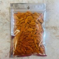Semilla Enchilada · Toasted pumpkin seeds in spicy seasoning. Small bag.
