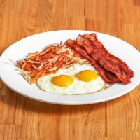 The Classic Breakfast · Eggs and your choice of grilled ham, bacon, sausage patties, turkey bacon, or chicken apple ...
