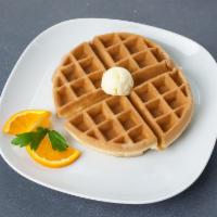 Belgian Waffle · Served with butter and syrup.