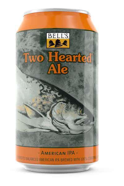 Two Hearted Ale • Bell's Brewery • 7.0% · Must be 21 to purchase. Brewed with 100% Centennial hops from the Pacific Northwest and named after the Two Hearted River in Michigan’s Upper Peninsula, our American IPA is bursting with hop aromas ranging from pine to grapefruit from massive hop additions in both the kettle and the fermenter.Perfectly balanced with a malt backbone and combined with the signature fruity aromas of Bell's house yeast, Two Hearted® is remarkably drinkable and well suited for adventures everywhere.