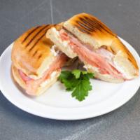 Bagel with Nova Lox and Cream Cheese · Served with tomato and red onion.