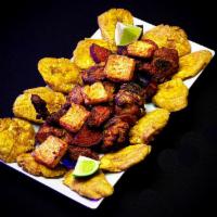 Picadera Finger Food 45 Serves 4-5 people · Comes with fried chicken, salted pork slides, smoked pork chop, dominican sausage, fried che...
