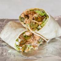 Chicken and Ranch Wrap · Topping choices: onion, green pepper, tomato, lettuce and ranch dressing.