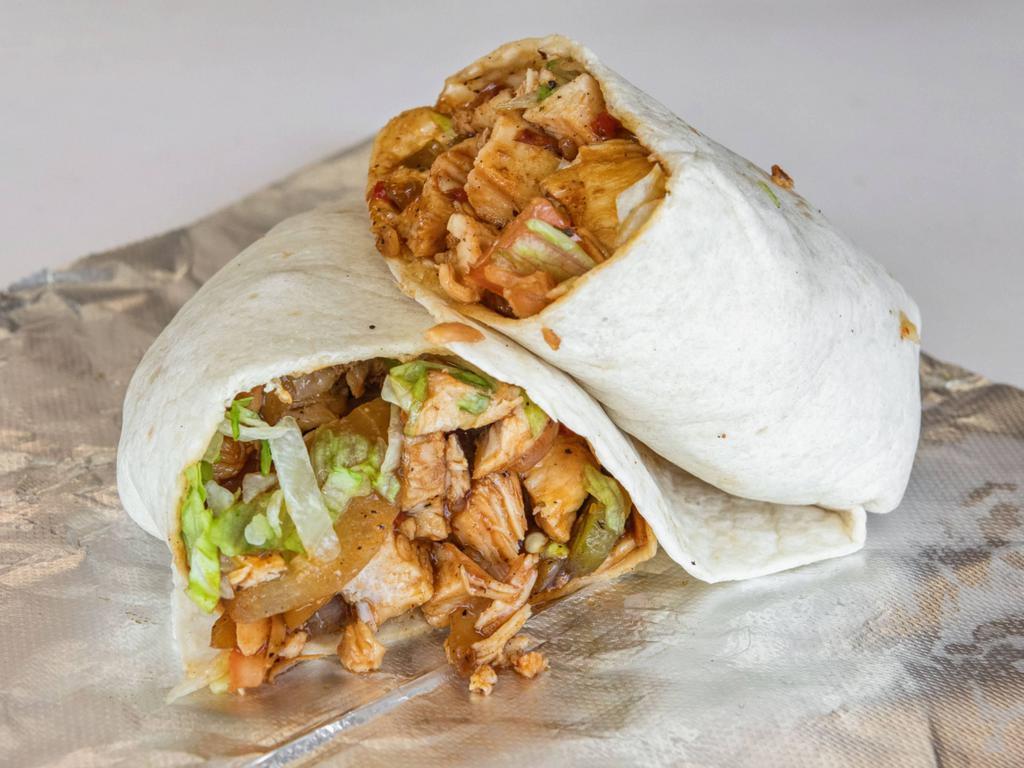 Sweet Chili and Chicken · Topping choices: onions, tomato, jalapenos pepper, lettuce and sweet chili sauces.