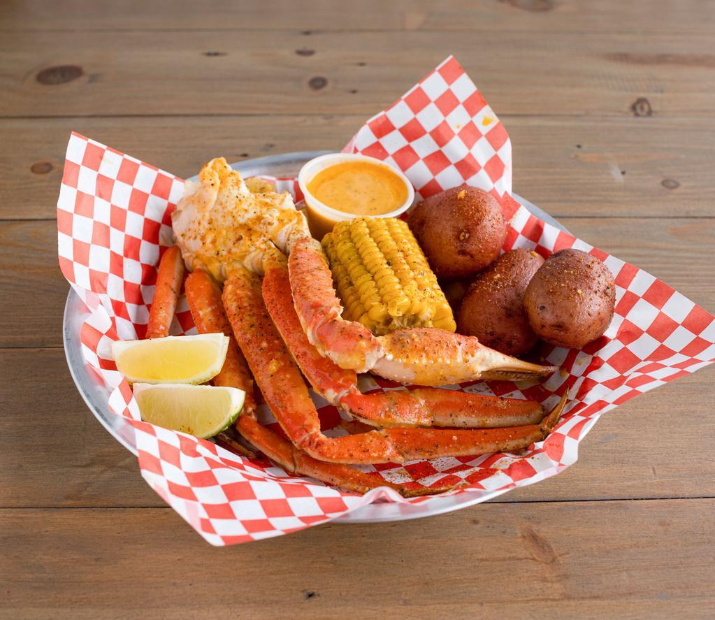 Snow Crab Combo (1 Crab) · ½ lb of snow crab served with 3 potatoes and 1 corn on the cob. (at current snow crab's market price)