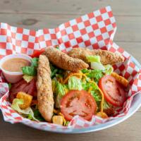 Chicken Salad · 3 pieces. The chicken on the salad can be prepared fried or blackened.
