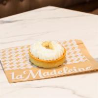 Banana Crème Tartelette · Mini pastry shell hand-filled with pastry cream & banana, topped with Chantilly cream & bana...