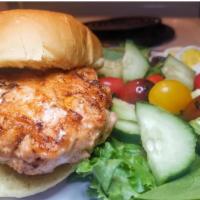 Turkey Burger & Fries · We season our ground turkey to perfection & Char-Grill our patties. Top with a Brioche Bun. ...