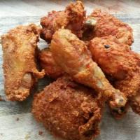 Fried Chicken · Our Chicken is seasoned to perfection and served with 2 sides. 3pcs dark meat.