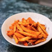 Cumin spicy fries 孜然薯条 · Ingredient: fries, cumin, chili powder