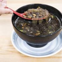 Sweet potato noodles & beef soup 牛肉粉丝汤 · Ingredients: minced beef, sweet potato noodle, cilantro, beef bone marrow broth