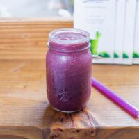 A1. Acai Smoothie · A berry blast of organic acai blended with strawberry, blueberry, banana.