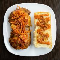 Longanisa Sliders · Homemade Filipino sausage, Hawaiian sweet rolls, cheese, Asian slaw, spicy sesame mayo, and ...