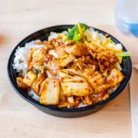 Kimchi Pork Bowl · Gluten-free.