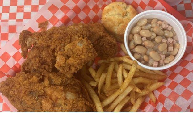  Fried 1/2 Chicken  · Hand breaded white meat or mixed for an additional charges. Includes fries, cheddar biscuit, 1 side and drink.