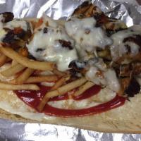 Italian grill chicken sub. · Softly cooked boneless chicken on grill. 
Mayo ketchup fries on toasted hero bread with melt...