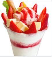 Strawberry Bingsoo · Milk shaved ice, cereal strawberry sauce, strawberry marscarpone, strawberries cheesecake, m...