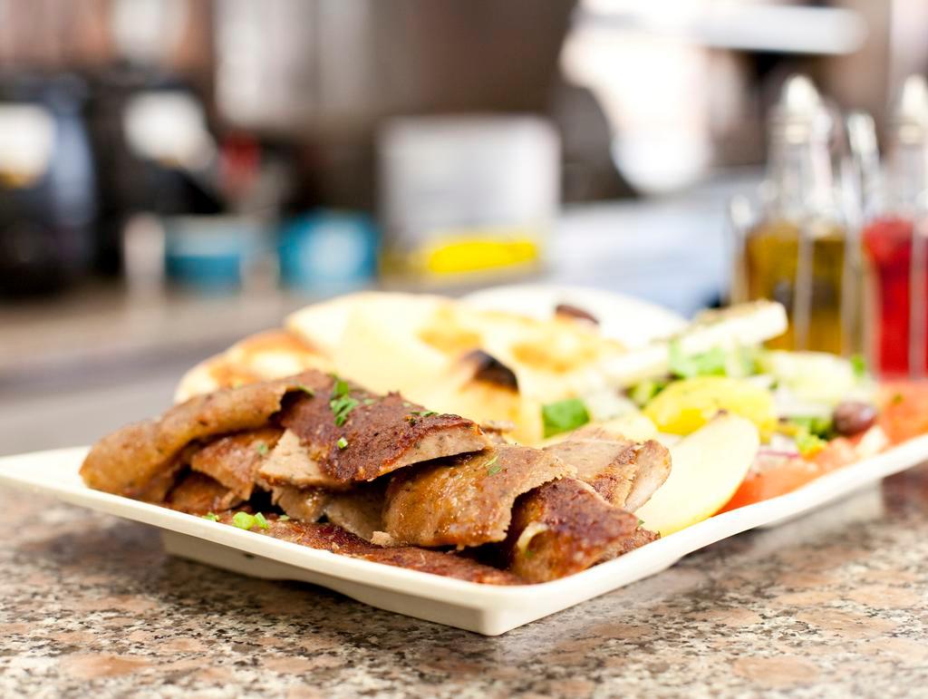 Gyro Plate · Served with salad and choice of side.