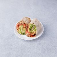 W1. Healthy Way Wrap · Grilled chicken, roasted peppers, fresh mozzarella, avocado, lettuce and tomatoes.