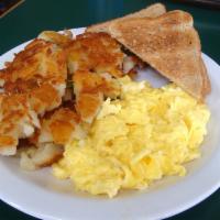 Egg Platter · 3 Egg Any style served with home fries Hash brown and toast.