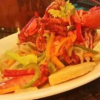 Escovitch Lobster · 1-1/4 lbs Atlantic lobster with eco sauce and authentic festival.