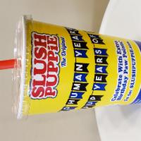 Slush Puppy · 16 oz icy drink  in your choice of Red Cherry and Blue Raspberry!