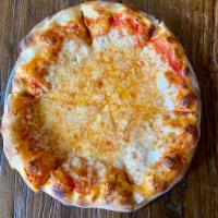 Cheese Pizza (V) · Tomato Sauce, Mozzarella and Parmesan.