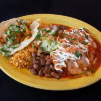 Taco and Chile Relleno Combo · Choice of meat for taco, choice of cheese or chicken stuffed relleno, topped with salsa and ...
