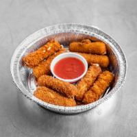 Mozzarella Cheesesticks · 8 pieces. Mozzarella cheese that has been coated and fried.