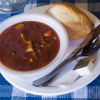 Goulash Soup · German style vegetable beef soup.
