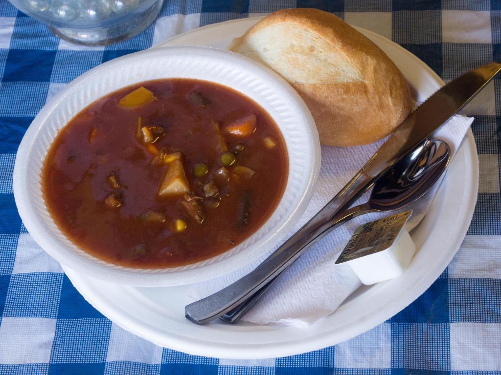 Goulash Soup · German style vegetable beef soup.