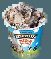 Milk and Cookies Ice Cream · Vanilla ice cream with a chocolate cookie swirl, chocolate chip, and chocolate chocolate chi...