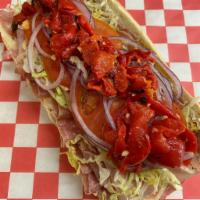 The “Fishtown” Hoagie · Peppered ham, prosciutto, salami, sharp provolone and roasted peppers.