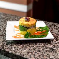 Causa Limena · Cold mashed potato filled with chicken or tuna.