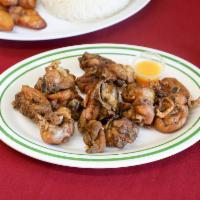 Pollo a la Parrilla · Grilled chicken. Served with rice and beans or fried green or yellow plantains or french fri...