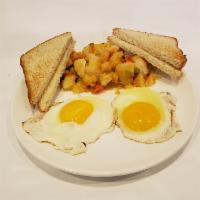 Breakfast Platter · 2 eggs any style served with toast and home fries.
