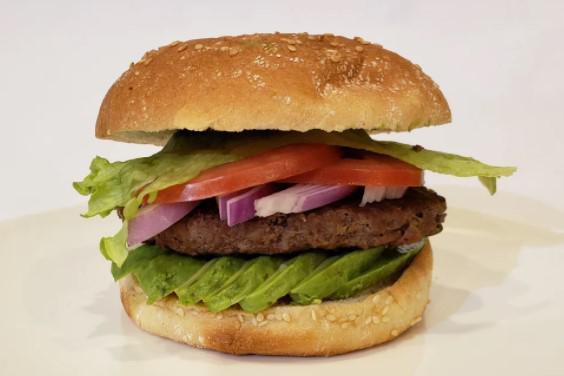 California Burger · Served with avocado, tomato, sprouts, onion and lettuce on hamburger bun.
