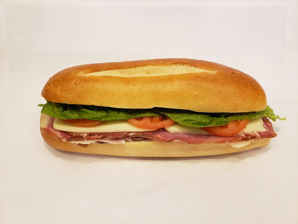 Special Sandwich #18 · Prosciutto and mozzarella, tomato, lettuce, oil and vinegar on hero.