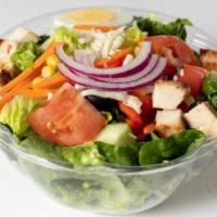 Create Your Own Salads · Pick a size, choose your greens, select protein, pick 5 toppings, select favorite dressing a...