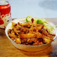 Chicken Teriyaki Combo · With extra chicken and soda. Served with homemade teriyaki sauce.