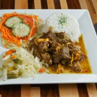 Curry Goat · Curry seasoned dish. 