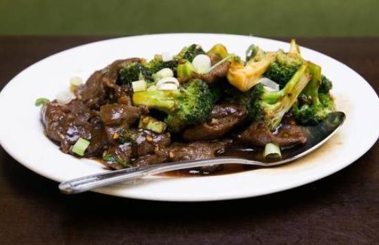 Broccoli Beef · Broccoli florets and house sauce.