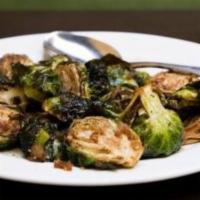 Dry Sauteed Brussel Sprouts · Vegan. Minced ginger, garlic, Chinese turnip, and house soy sauce.