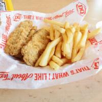 4 Pieces Chicken Strip Country Basket · DQs crunchy, golden chicken strip country basket is served with crispy fries, Texas toast, a...