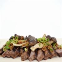 STEAK BUILD · Grass-Fed Steak, Forest mushrooms, fc steak sauce