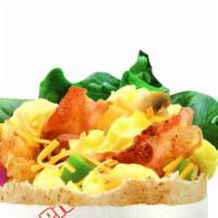 Awakin' with Bacon · Our Awakin' with Bacon is 2 Eggs, 4 strips of Bacon, Spinach, Onions, Green Peppers, Cheddar...
