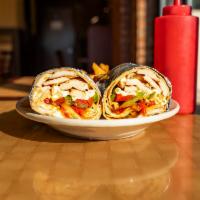 Grilled Chicken Wrap · Served with roasted peppers and mozzarella cheese.