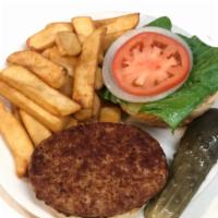 Turkey Burger · W/ Lettuce, Tomato, Onion, Pickle. Served with Steak fries.