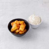 73. Sweet and Sour Chicken · Served with white rice.